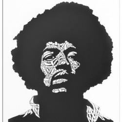 Otto Schade - Jimi Hendrix - 2018 - Screen Print on Paper - 59 cm x 42 cm - 23 inch x 17 inch - Ministry of Walls Street Art Gallery - The Urban Art Broker - Shop