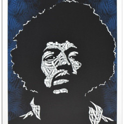 Otto Schade - Jimi Hendrix (Blue) - 2018 - Screen Print on Paper - 59 cm x 42 cm - 23 inch x 17 inch - Ministry of Walls Street Art Gallery - The Urban Art Broker - Shop