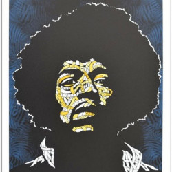 Otto Schade - Jimi Hendrix (Yellow, Blue) - 2018 - Screen Print on Paper - 59 cm x 42 cm - 23 inch x 17 inch - Ministry of Walls Street Art Gallery - The Urban Art Broker - Shop