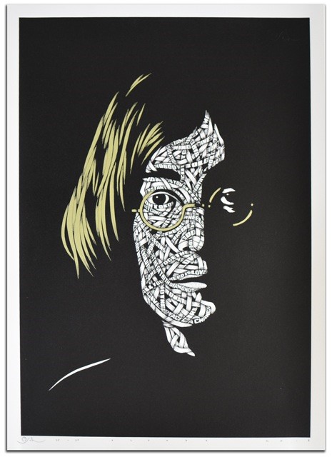Otto Schade - John Lennon (Gold) - 2018 - Screen Print on Paper - 59 cm x 42 cm - 23 inch x 17 inch - Ministry of Walls Street Art Gallery - The Urban Art Broker - Shop